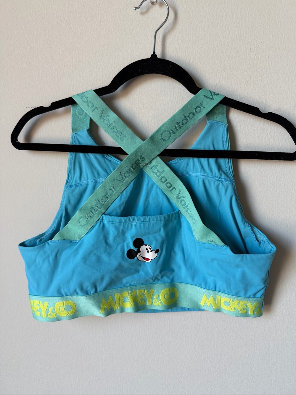 Outdoor Voices Blue & Mint Mickey Sports Bra